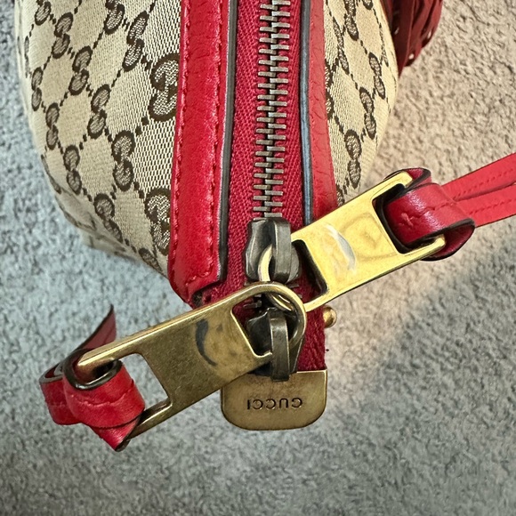 LNWOT Large in Red Canvas Vintage Web Rania Top Handle Gucci Bag - Picture 3 of 11